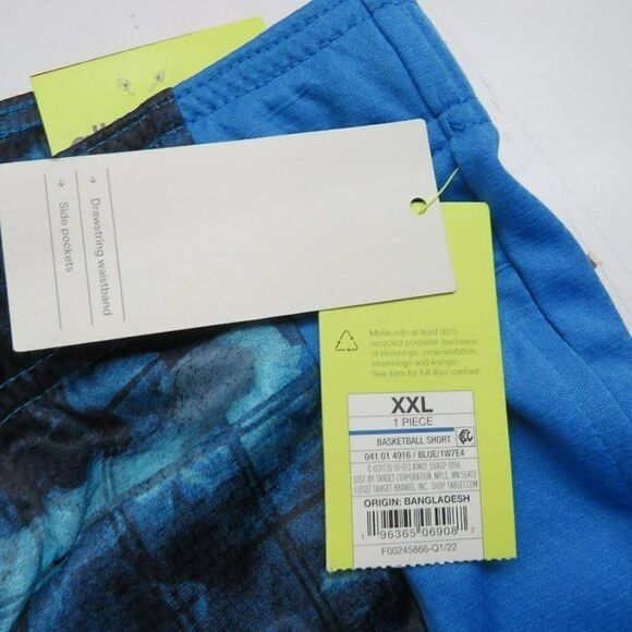 All In Motion Court Shorts Men's Size XXL Blue Basketball Athletic Moisture Wick - Picture 5 of 11